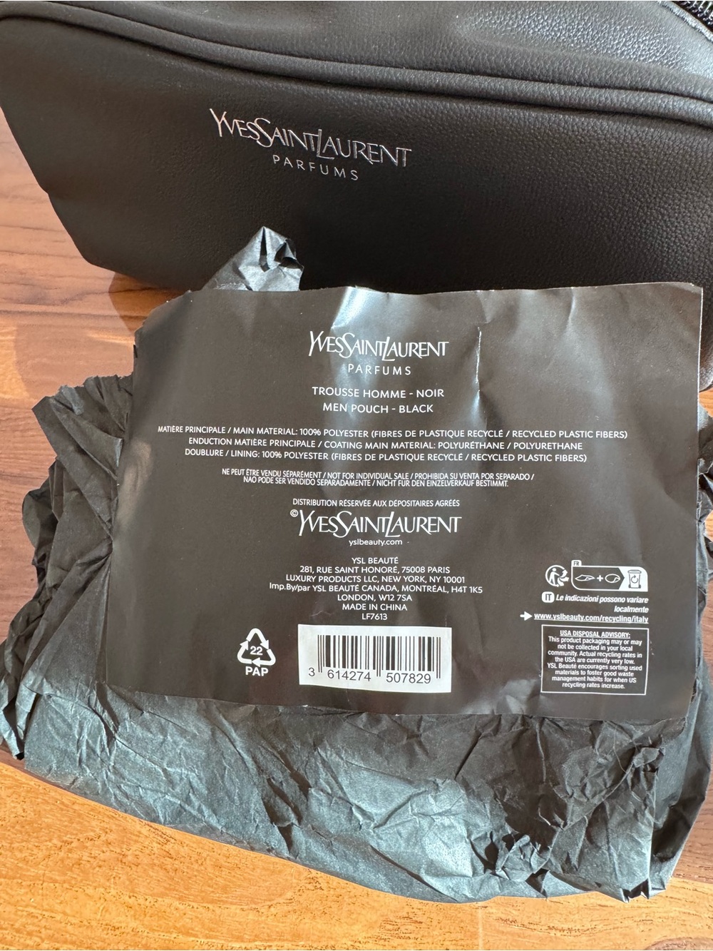 Yves Saint Laurent Black Leather Toiletry Case - Picture 6 of 8